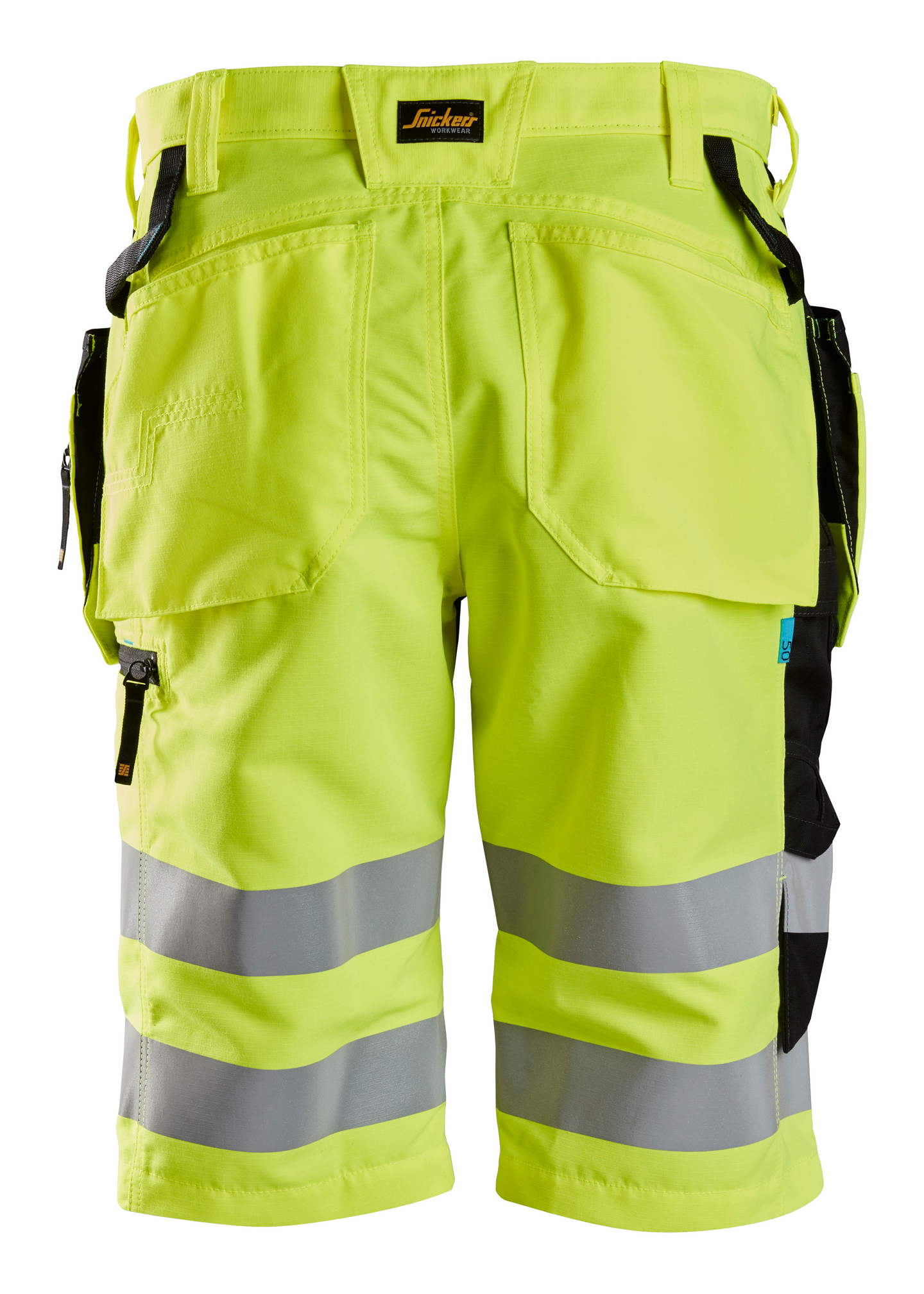 Shortsit Snickers LiteWork+ 6131-6604 huomiokeltainen-musta lk 1