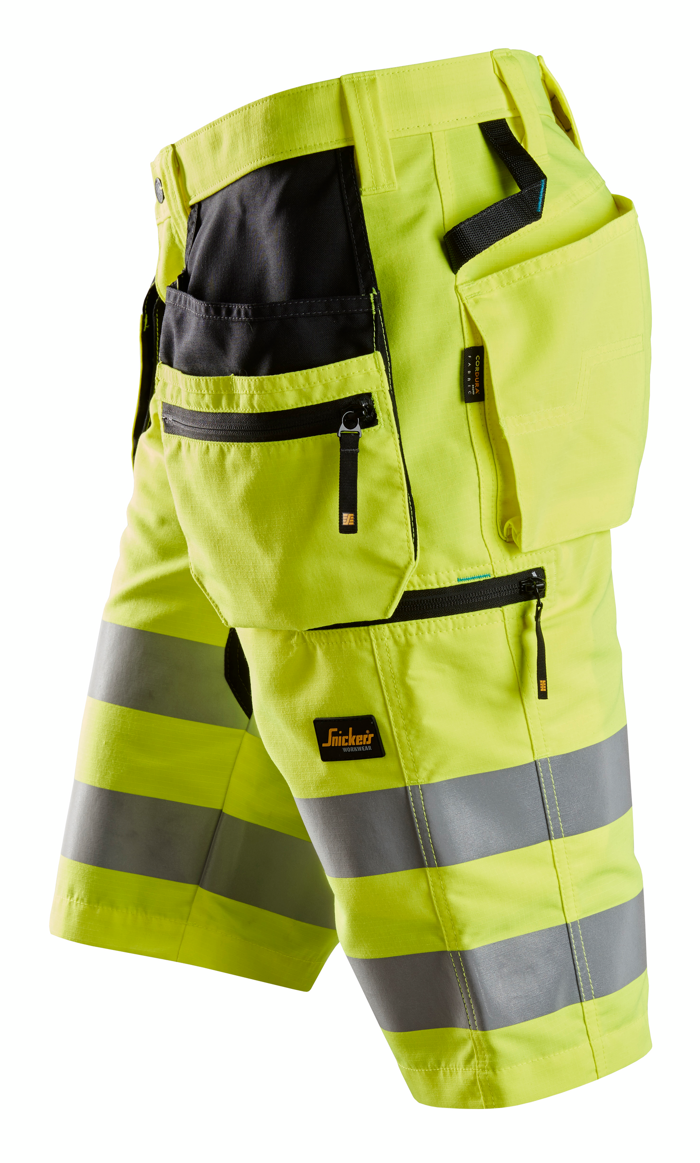 Shortsit Snickers LiteWork+ 6131-6604 huomiokeltainen-musta lk 1