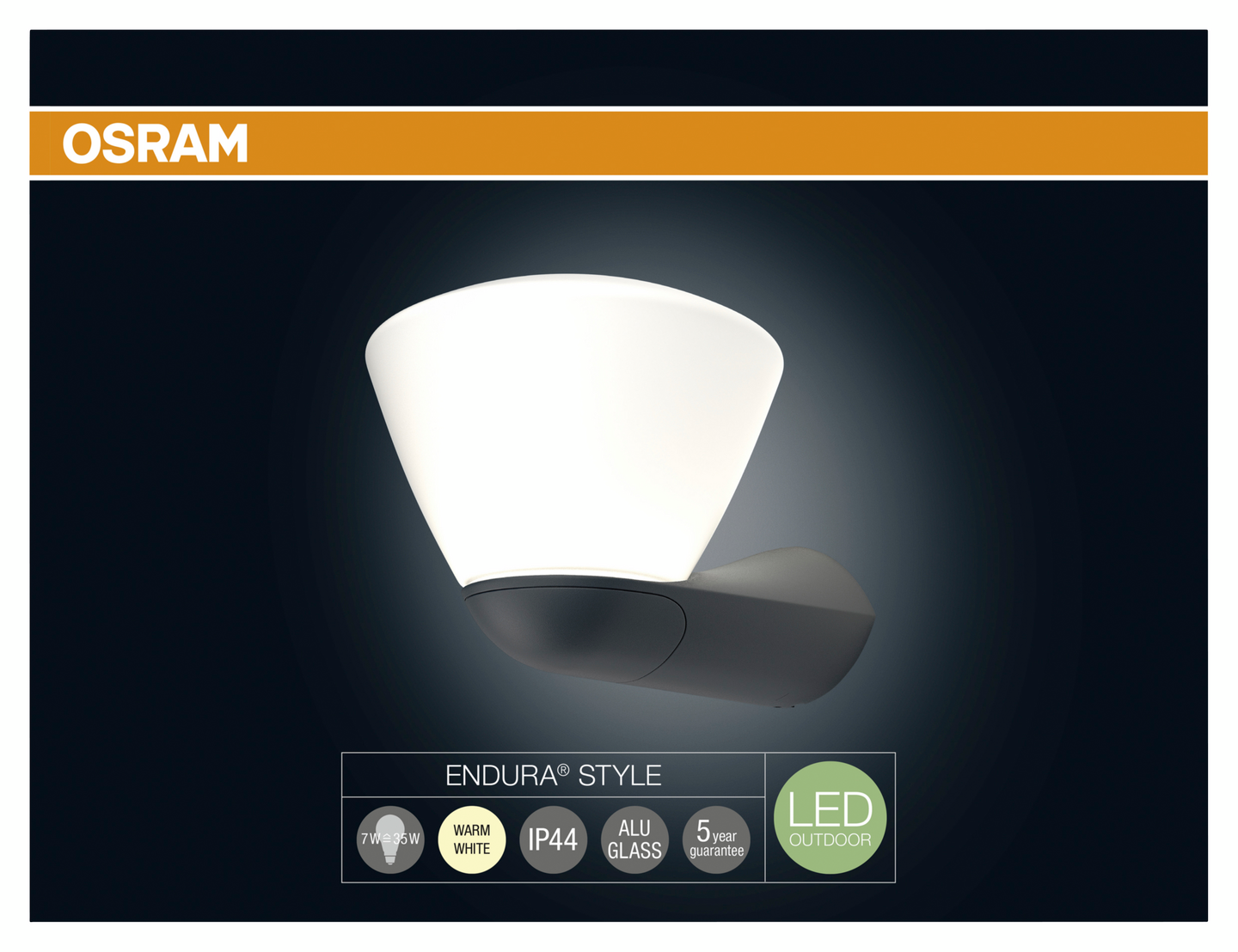 Ulkoseinävalaisin Osram Endura Style Lantern Bowl harmaa