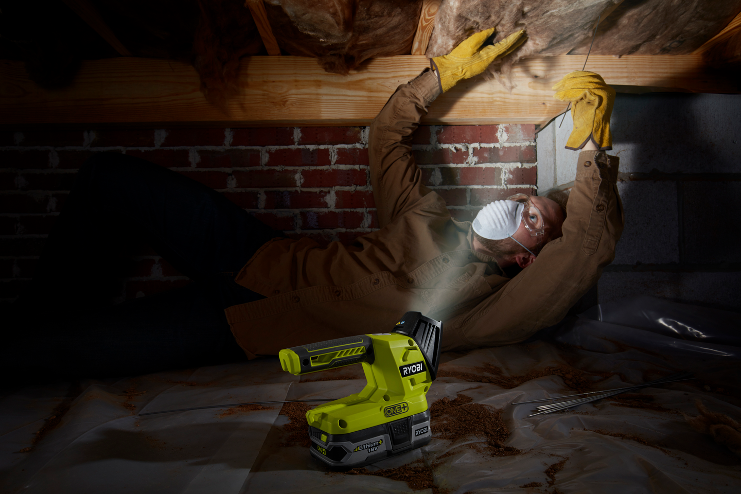 Led-akkuvalo Ryobi R18T-0 18V ONE+ ei akkua