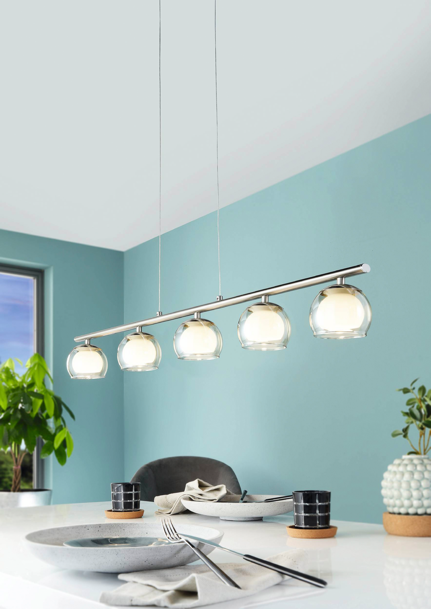 Riippuvalaisin EGLO Romagnese led 5-osainen