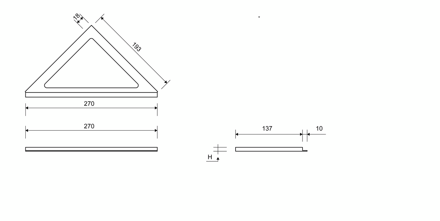 Kehys Unidrain 2501 ClassicLine kulma 200/12mm