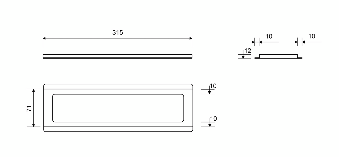 Kehys Unidrain ClassicLine 3500 lattia 12mm harjattu