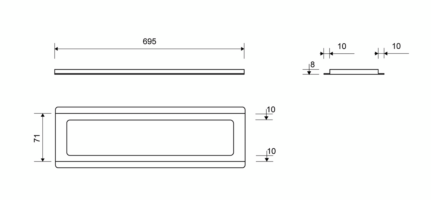 Kehys Unidrain ClassicLine 3500 lattia 8mm harjattu