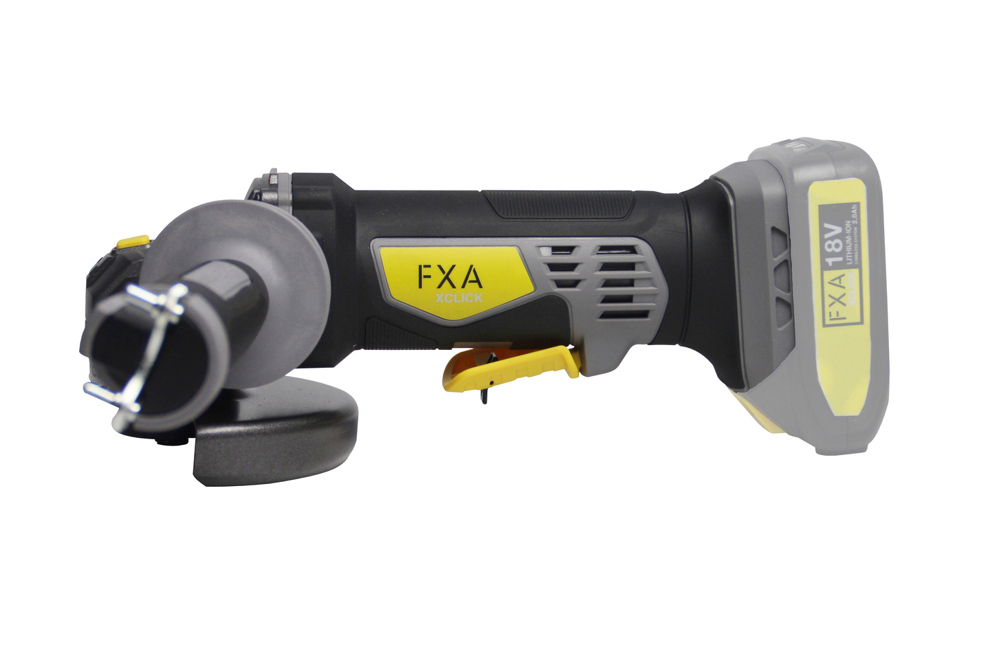 Akkukulmahiomakone FXA XCLICK 125mm runkoversio ilman akkua