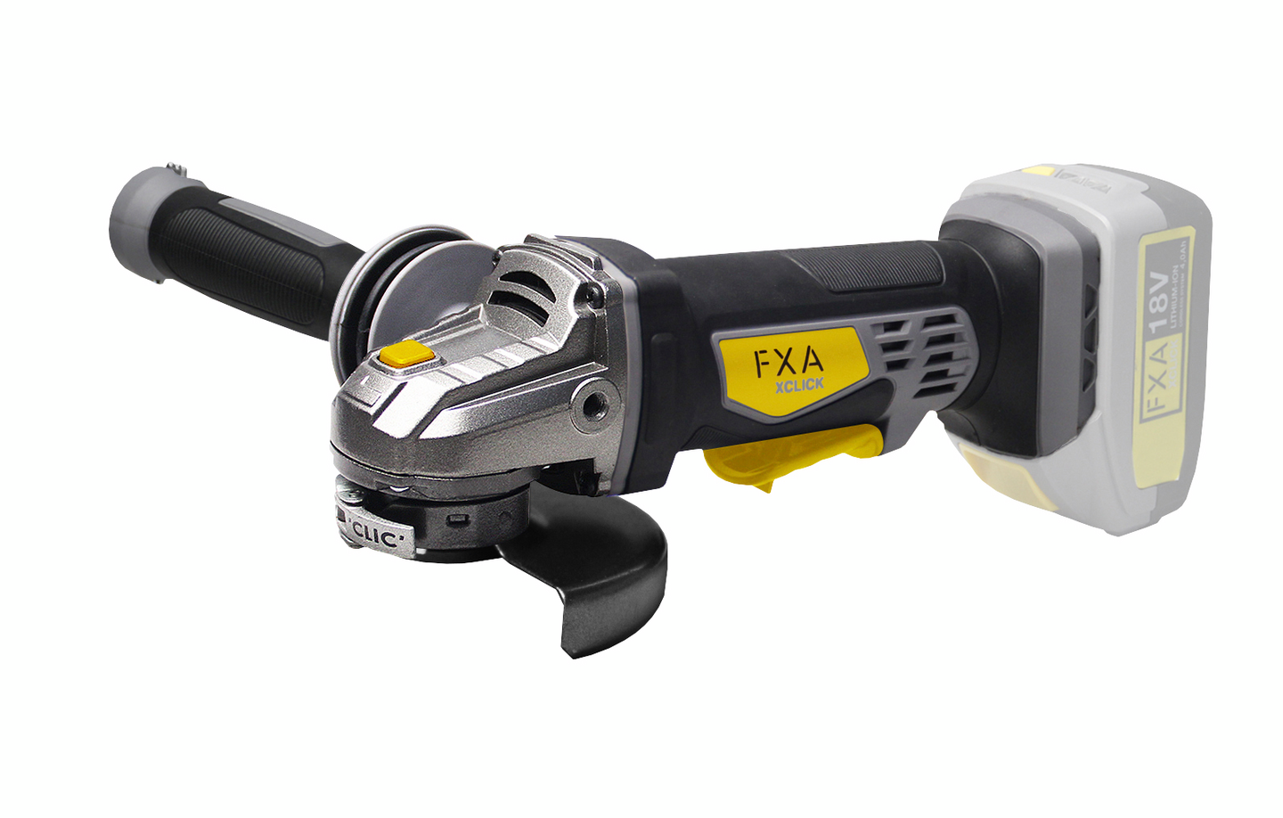 Akkukulmahiomakone FXA XCLICK 125mm runkoversio ilman akkua