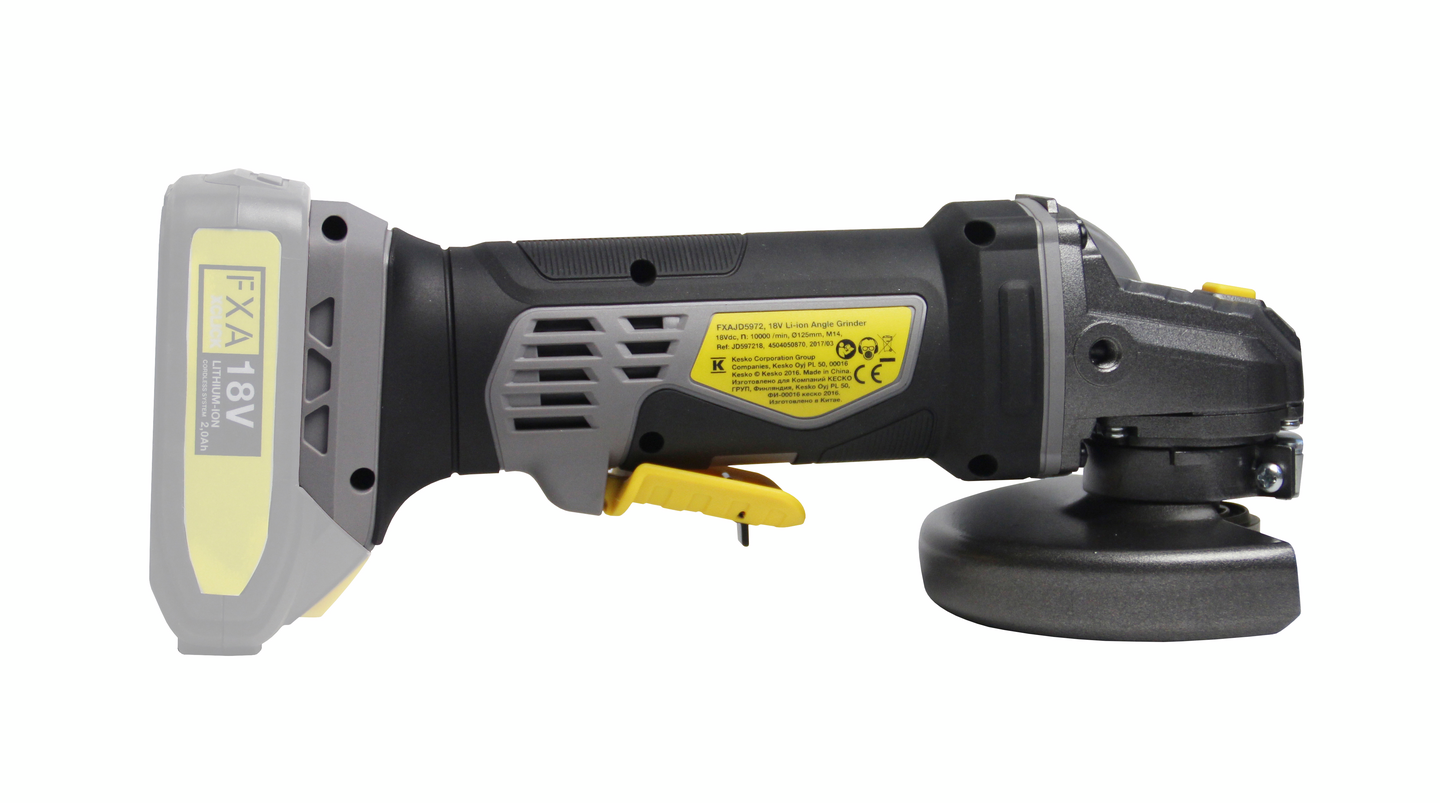 Akkukulmahiomakone FXA XCLICK 125mm runkoversio ilman akkua