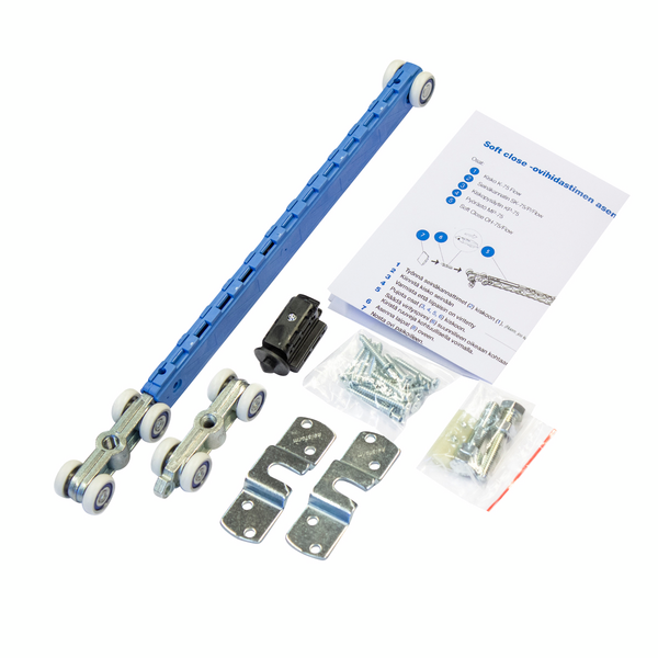 Liukuoven tarvikesarja Helaform 75 Flow Soft Close -ovihidastimella