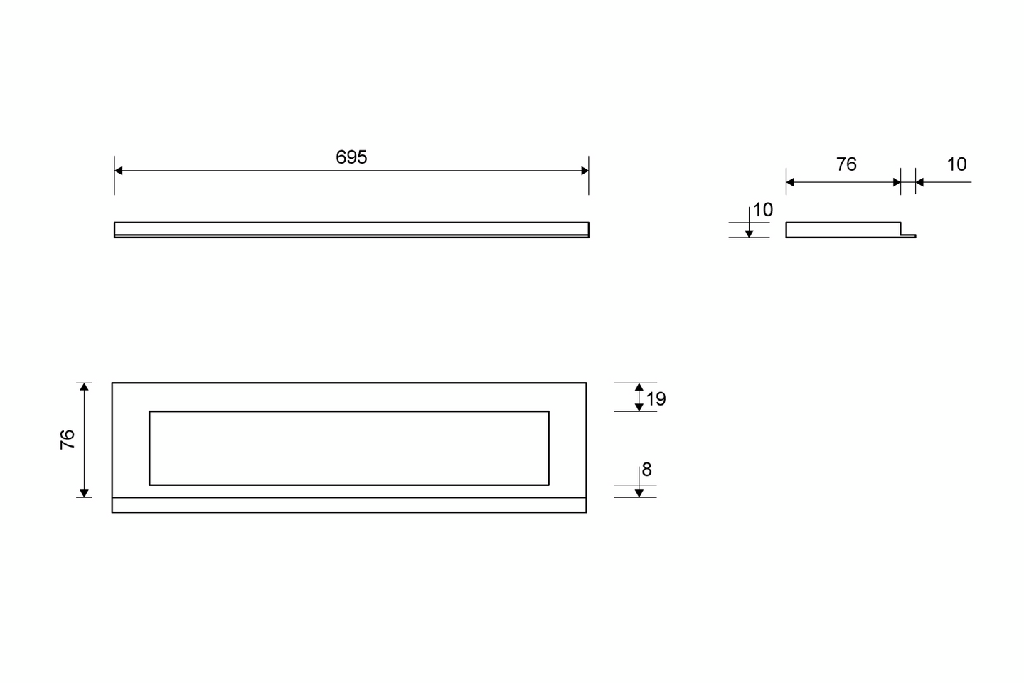 Kehys Unidrain HighLine 10mm