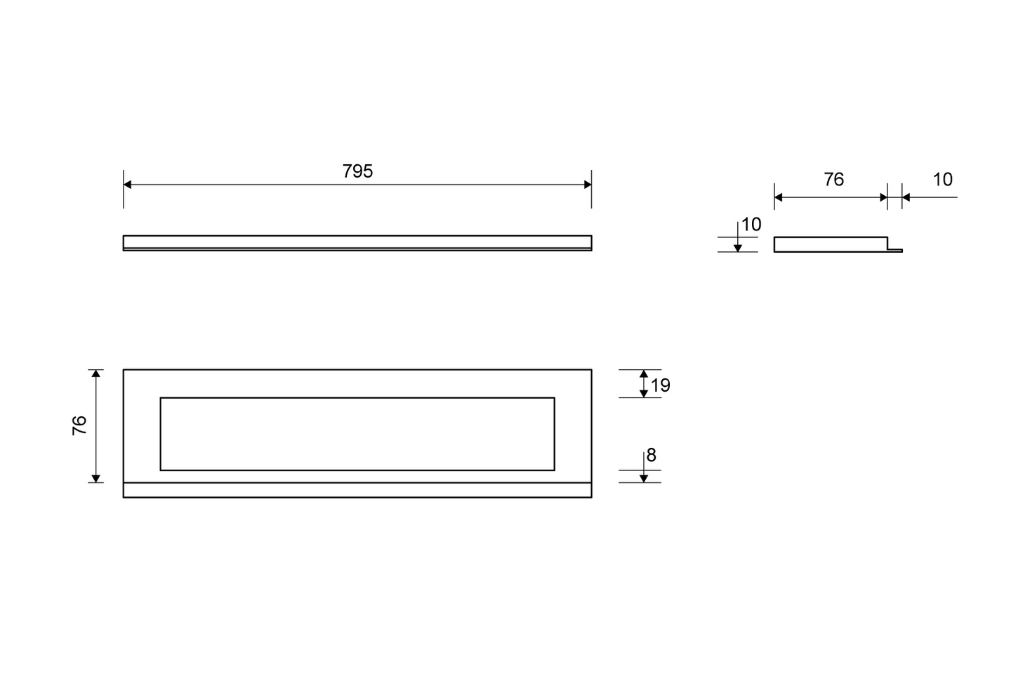 Kehys Unidrain HighLine 10mm