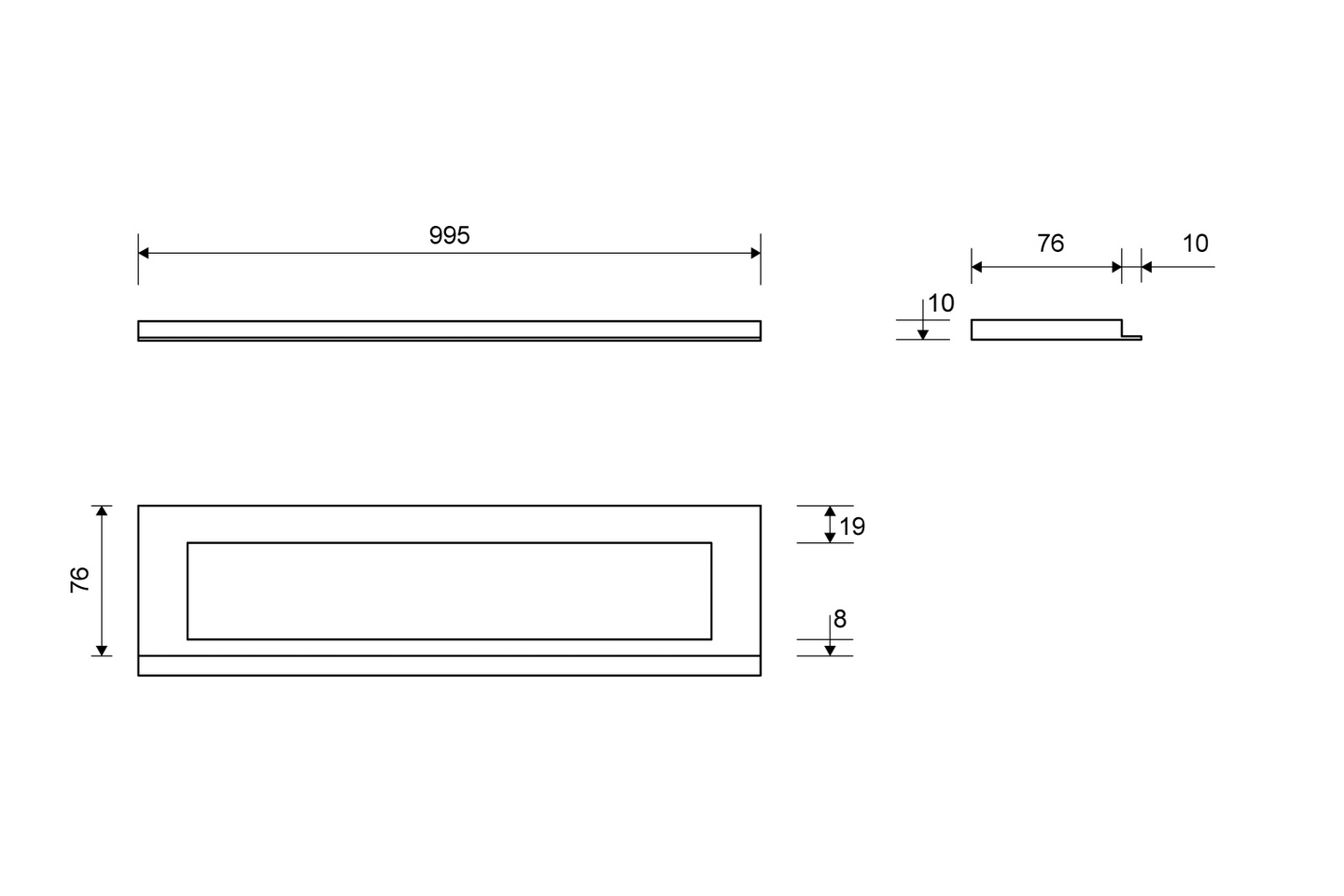 Kehys Unidrain HighLine 10mm