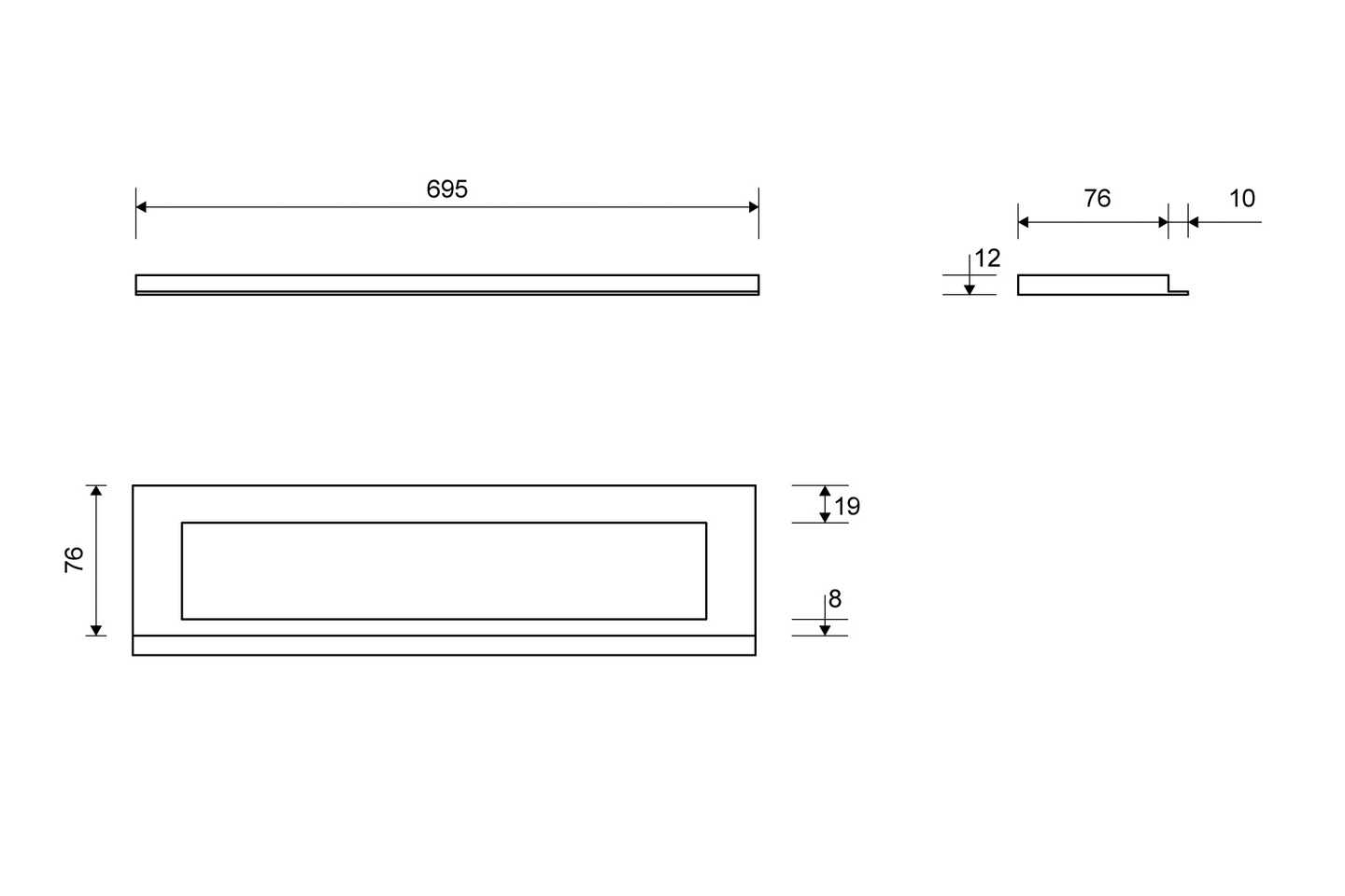 Kehys Unidrain HighLine 12mm