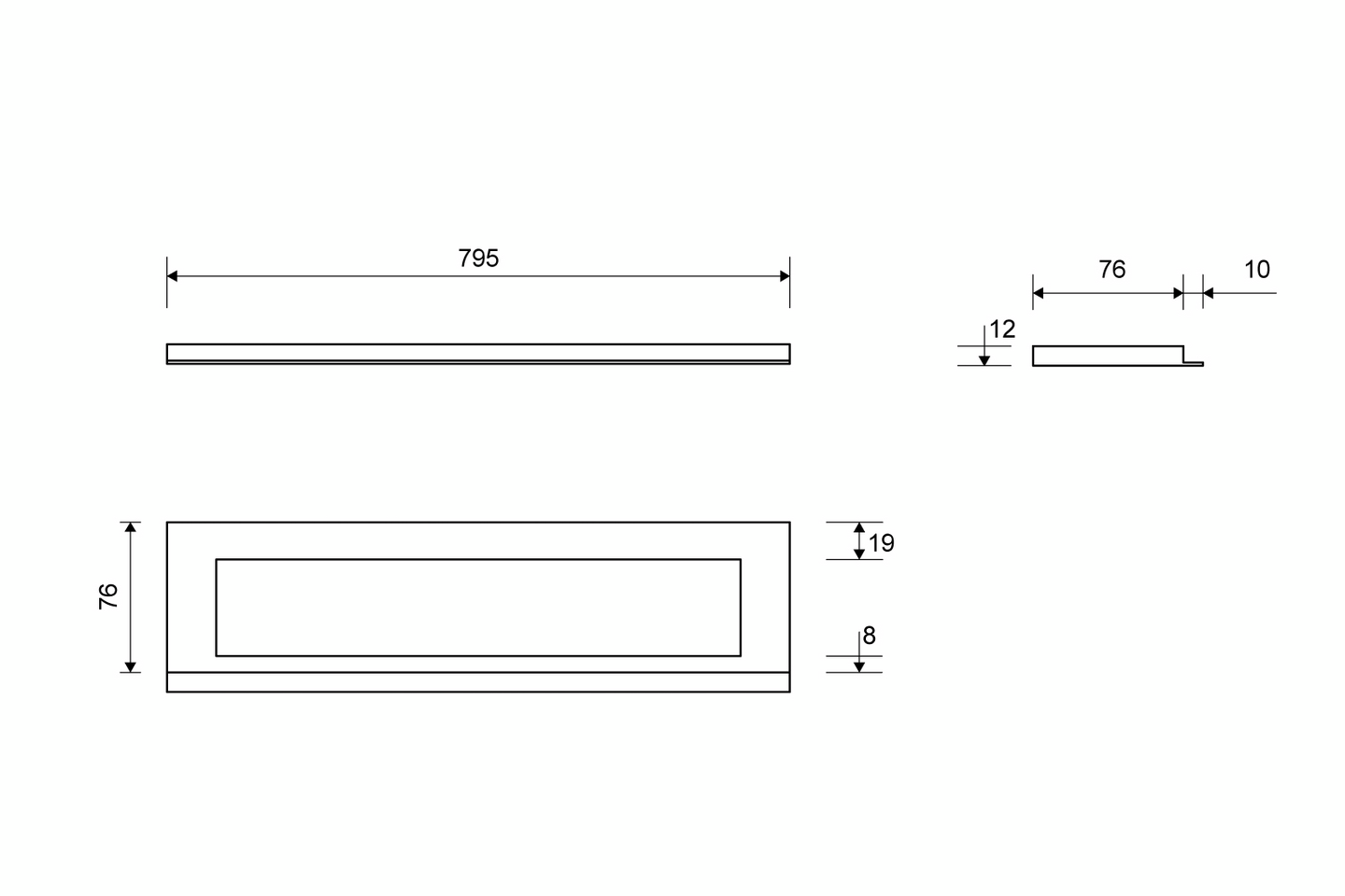 Kehys Unidrain HighLine 12mm
