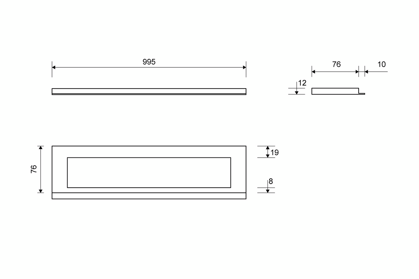 Kehys Unidrain HighLine 12mm