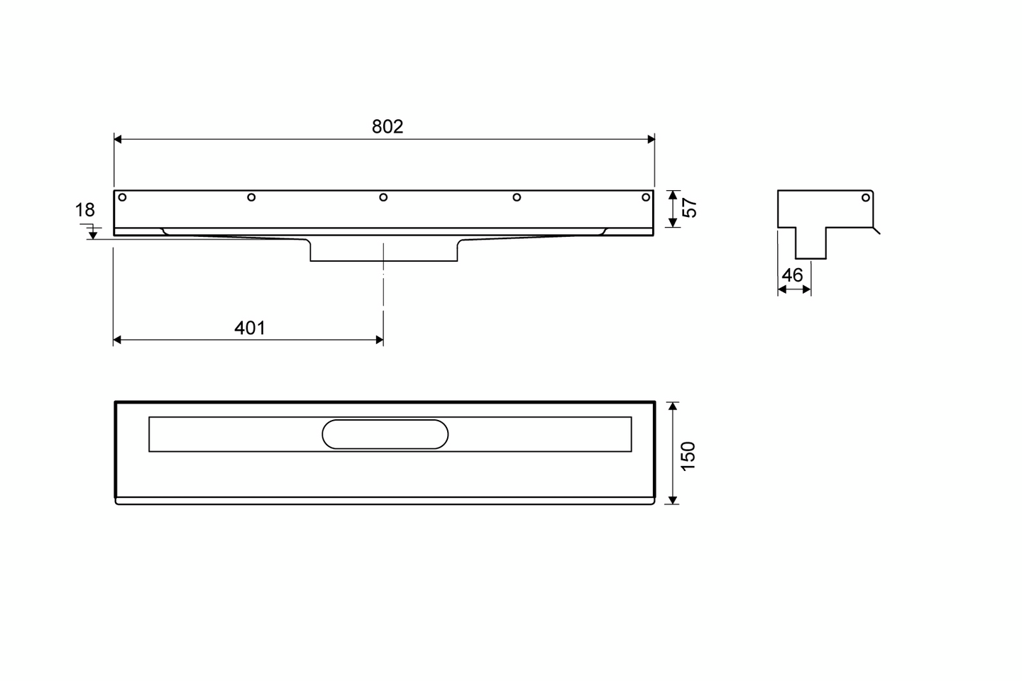 Lattiakaivokaluste Unidrain 1001 3 seinälaippaa