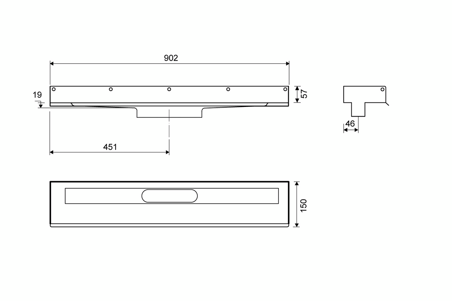 Lattiakaivokaluste Unidrain 1001 3 seinälaippaa