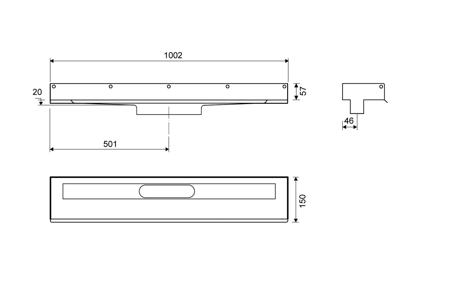 Lattiakaivokaluste Unidrain 1001 3 seinälaippaa