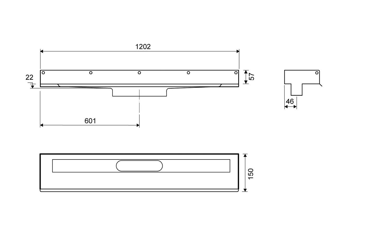 Lattiakaivokaluste Unidrain 1001 3 seinälaippaa