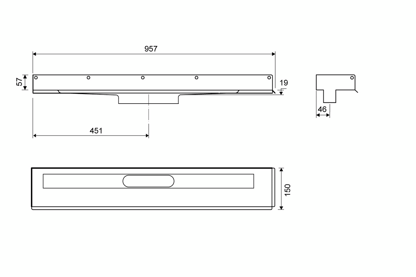 Lattiakaivokaluste Unidrain 1002 2 seinälaippaa