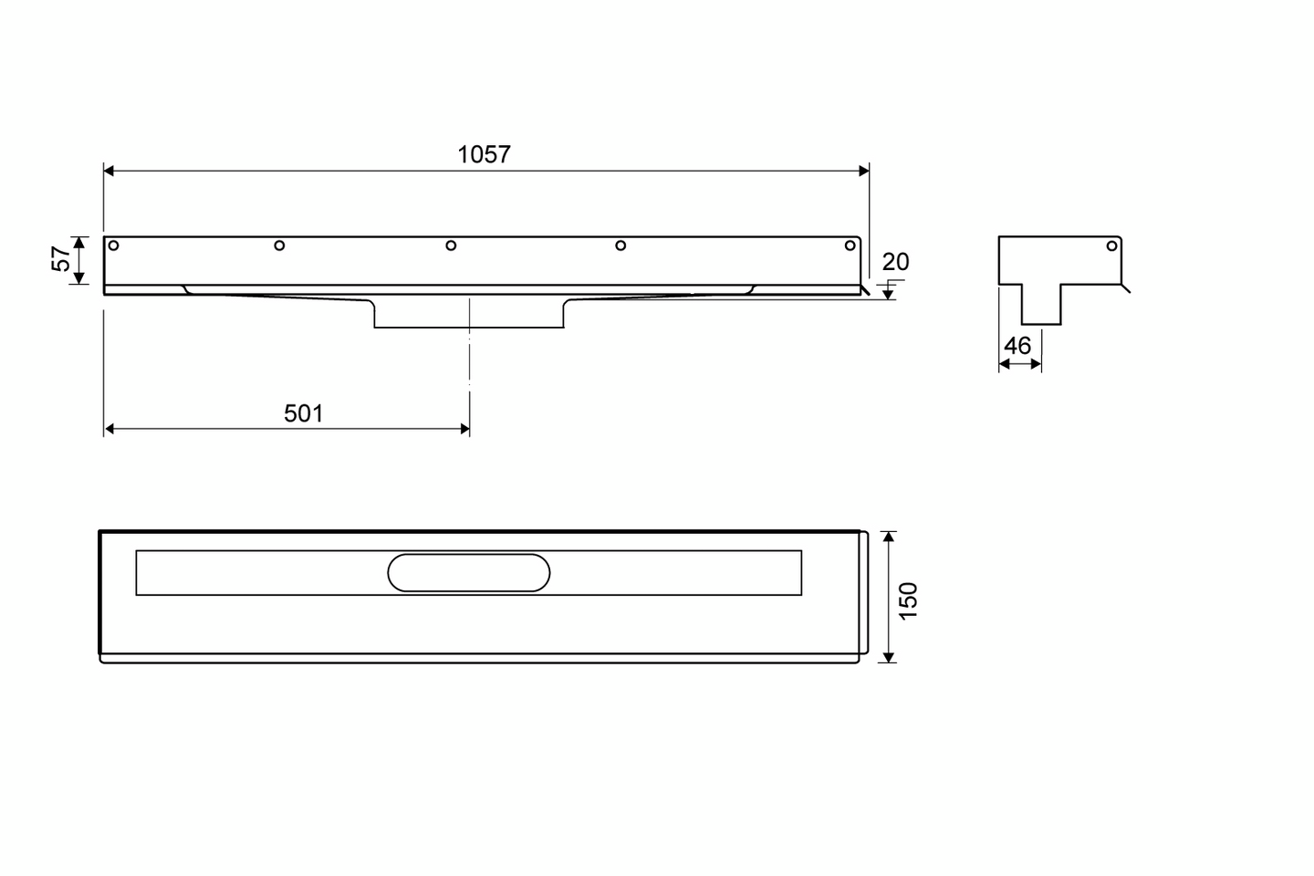 Lattiakaivokaluste Unidrain 1002 2 seinälaippaa