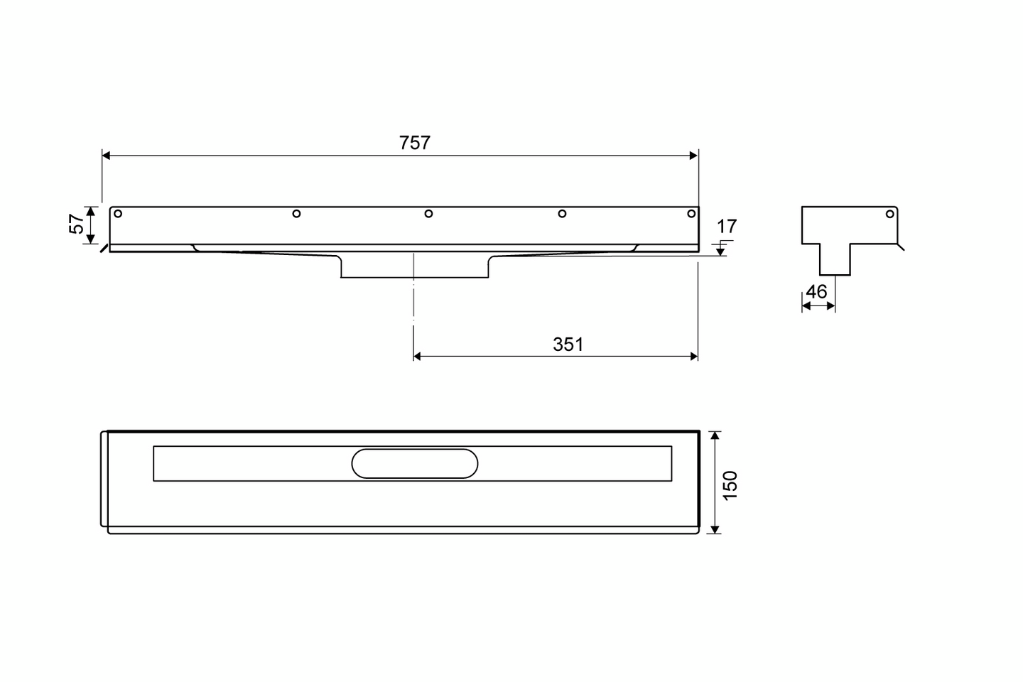 Lattiakaivokaluste Unidrain 1003 2 seinälaippaa