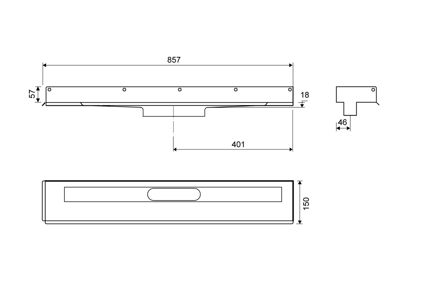 Lattiakaivokaluste Unidrain 1003 2 seinälaippaa