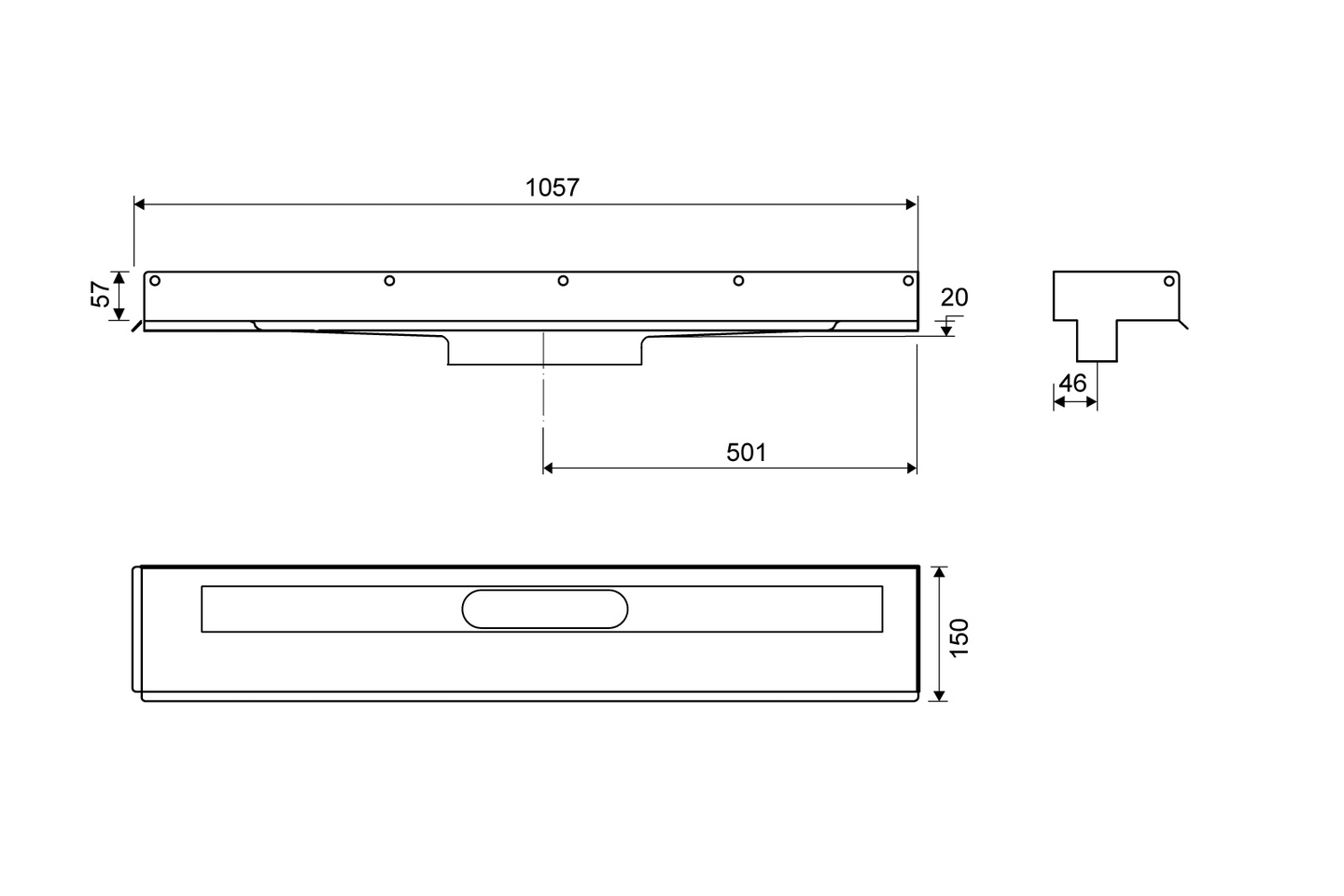 Lattiakaivokaluste Unidrain 1003 2 seinälaippaa