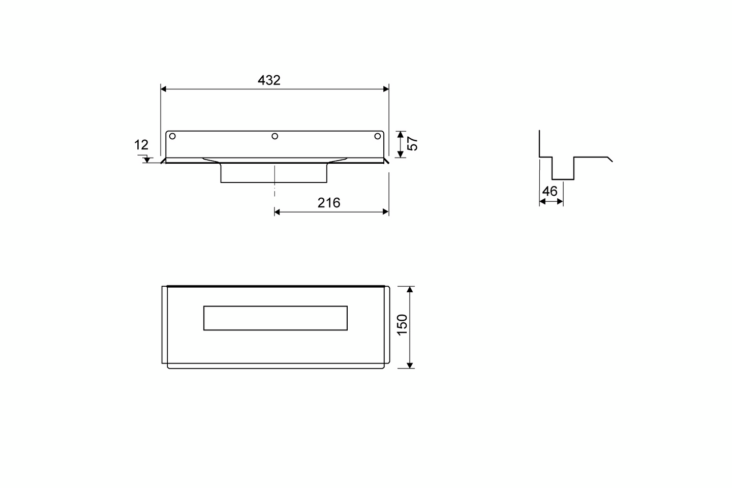 Lattiakaivokaluste Unidrain 1004 yksi seinälaippa