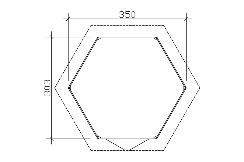 Huvimaja Almelo maalattu harmaa 7,8m²