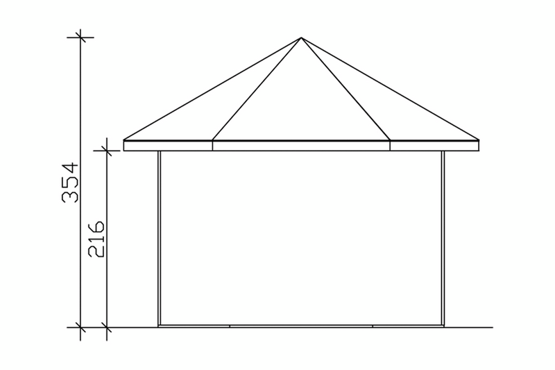 Huvimaja Almelo maalattu harmaa 7,8m²