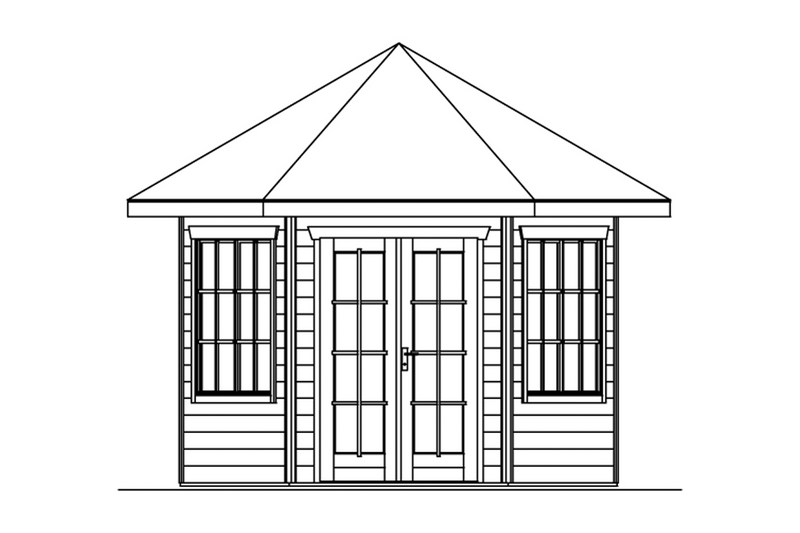 Huvimaja Almelo maalattu harmaa 7,8m²