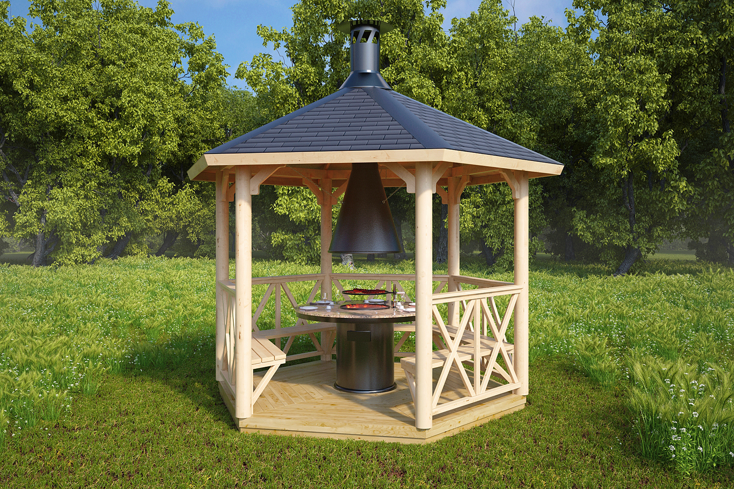 Grillikatos Poutapilvi 6-kulmainen 6m²