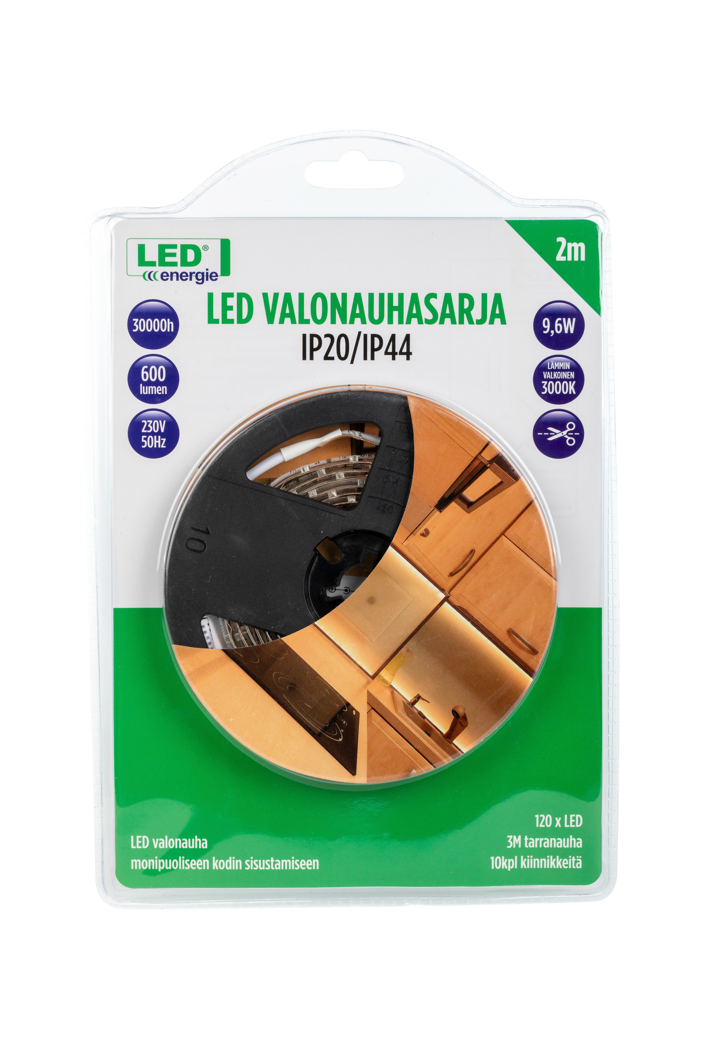Valonauha Led Energie 9,6W 600lm 3000K IP20/IP44 2m