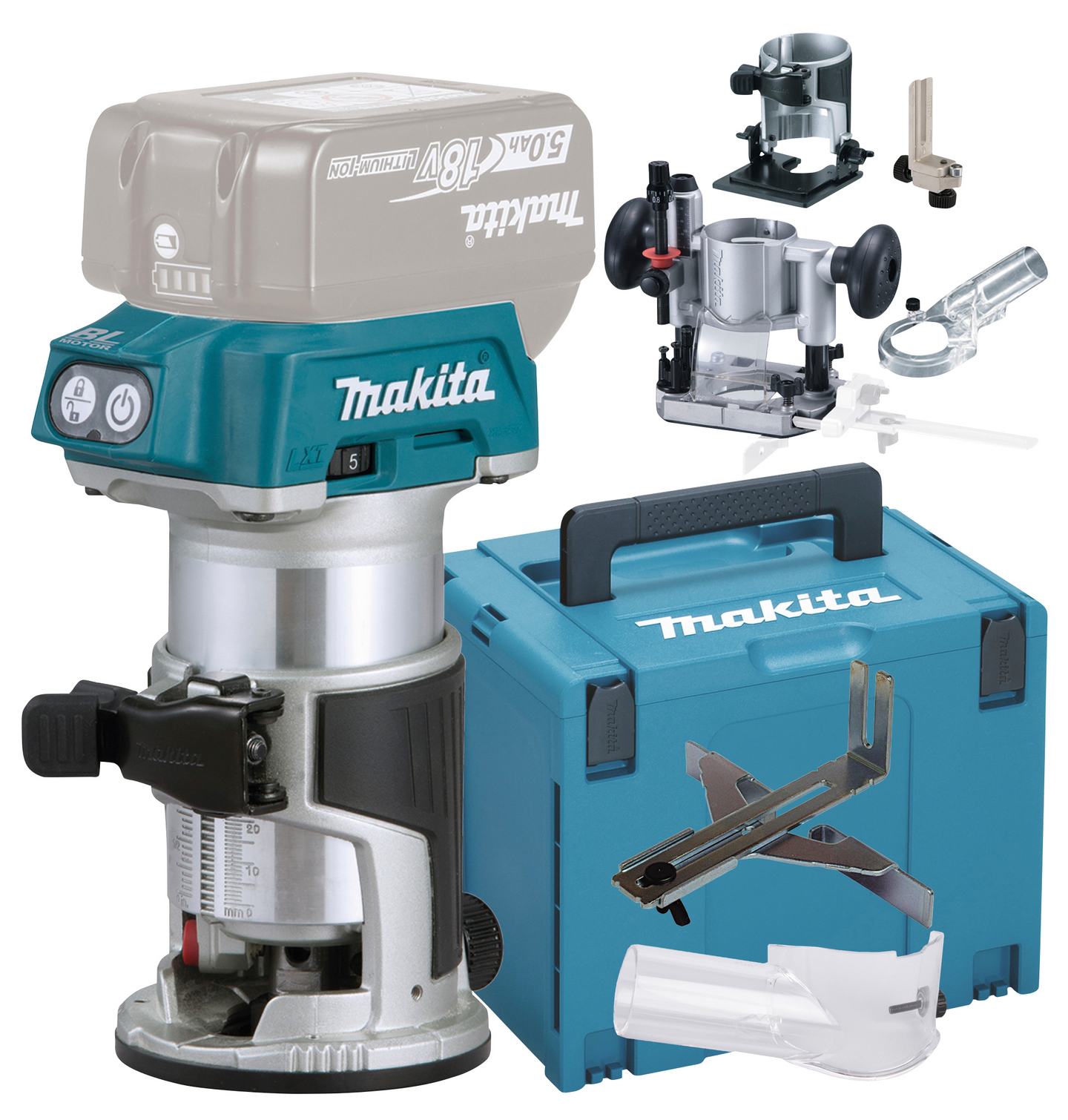 Käsijyrsin Makita DRT50ZJX5 18V runko