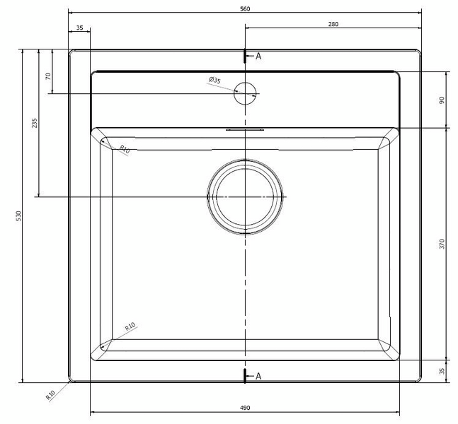 Keittiöallas Cello CF-560 valkoinen komposiitti