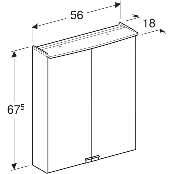 Peilikaappi IDO Reflect Clear L56 K67,5 S18cm valot pistorasia