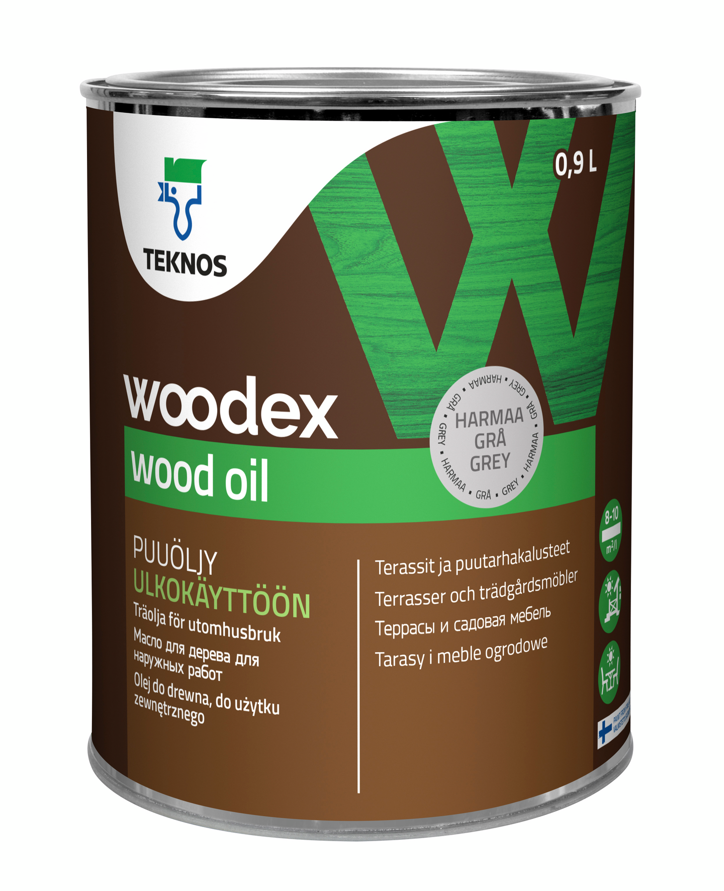 Woodex Wood Oil harmaa puuöljy 0,9l