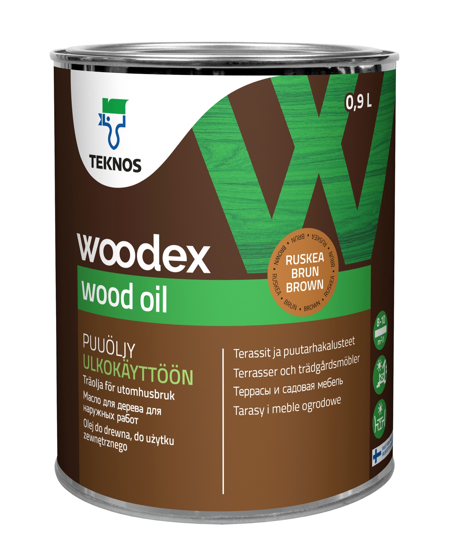 Woodex Wood Oil ruskea puuöljy 0,9l