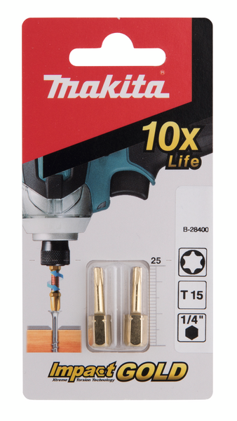 Ruuvauskärki Makita 25mm T15 2kpl Impact Gold