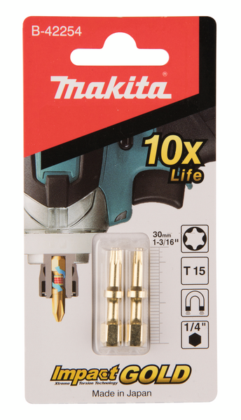 Ruuvauskärki Makita 30mm T15 2kpl Impact Gold Shorton