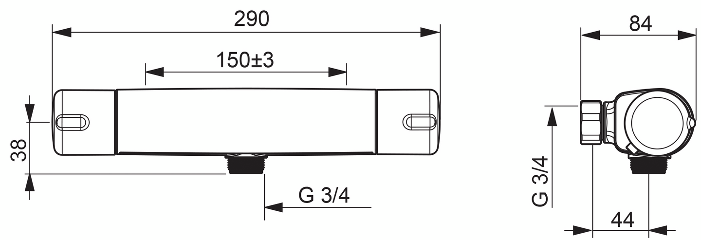 Suihkuhana Oras Nova 7471 3/4 Nova ristiinkytketty termostaattinen