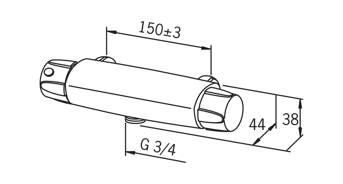 Suihkuhana Oras Nova 7471 3/4 Nova ristiinkytketty termostaattinen
