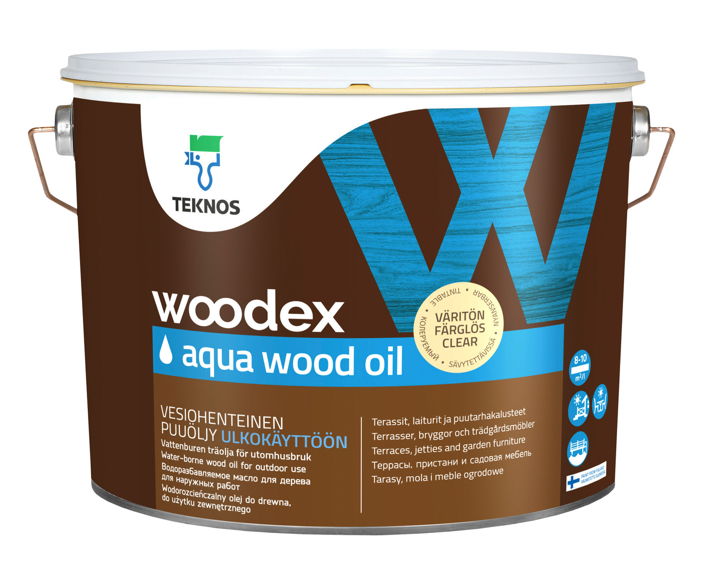 Woodex Aqua Wood Oil väritön puuöljy 9l
