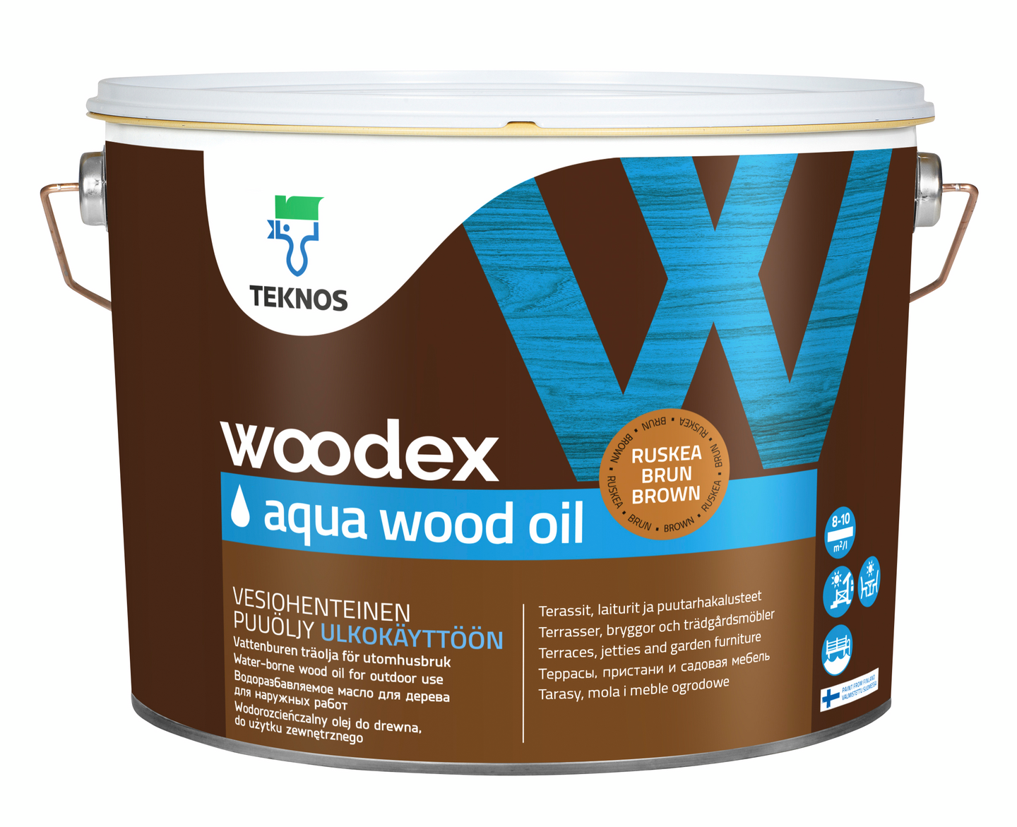 Woodex Aqua Wood Oil ruskea puuöljy 9l