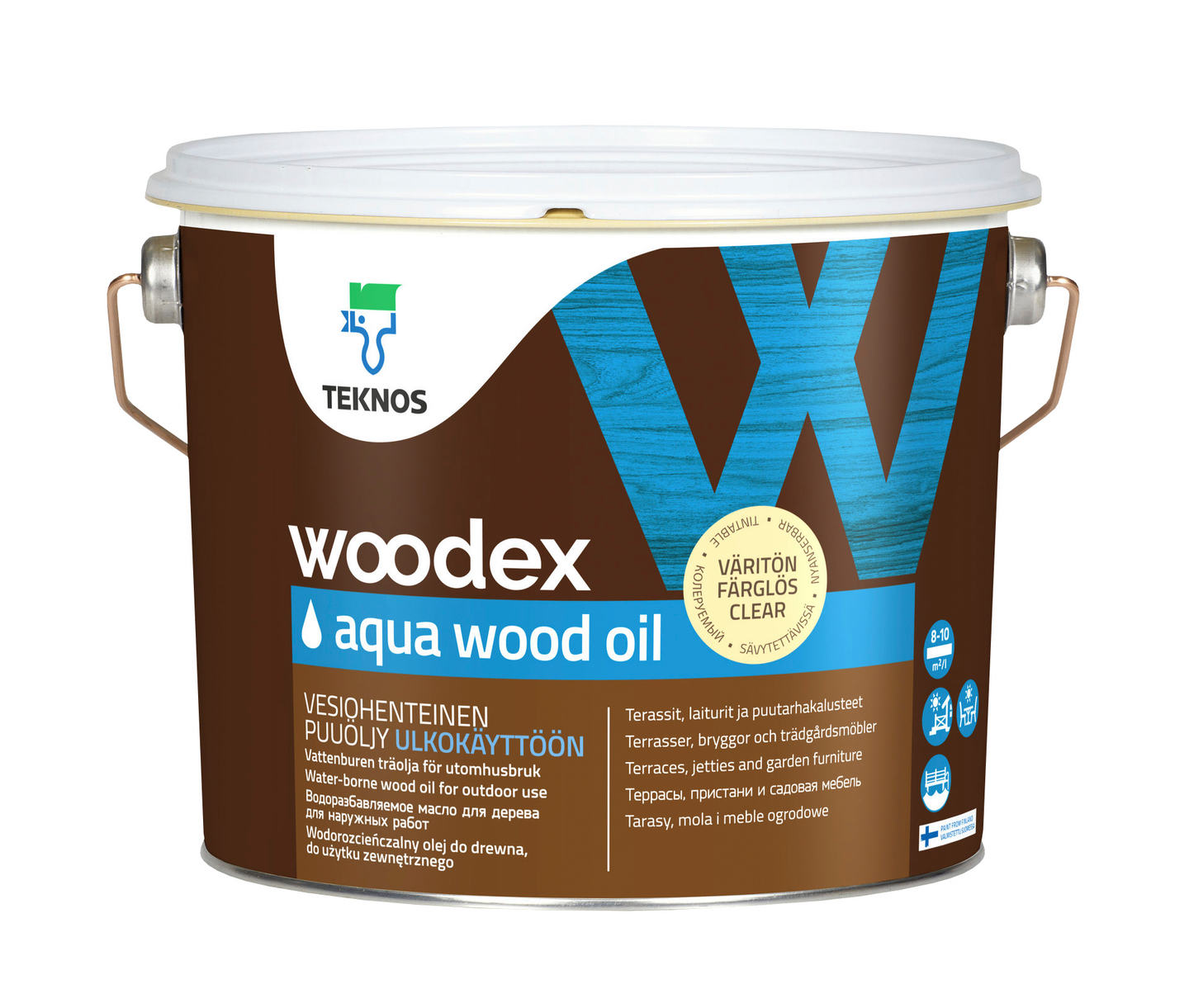 Woodex Aqua Wood Oil väritön puuöljy 2,7l