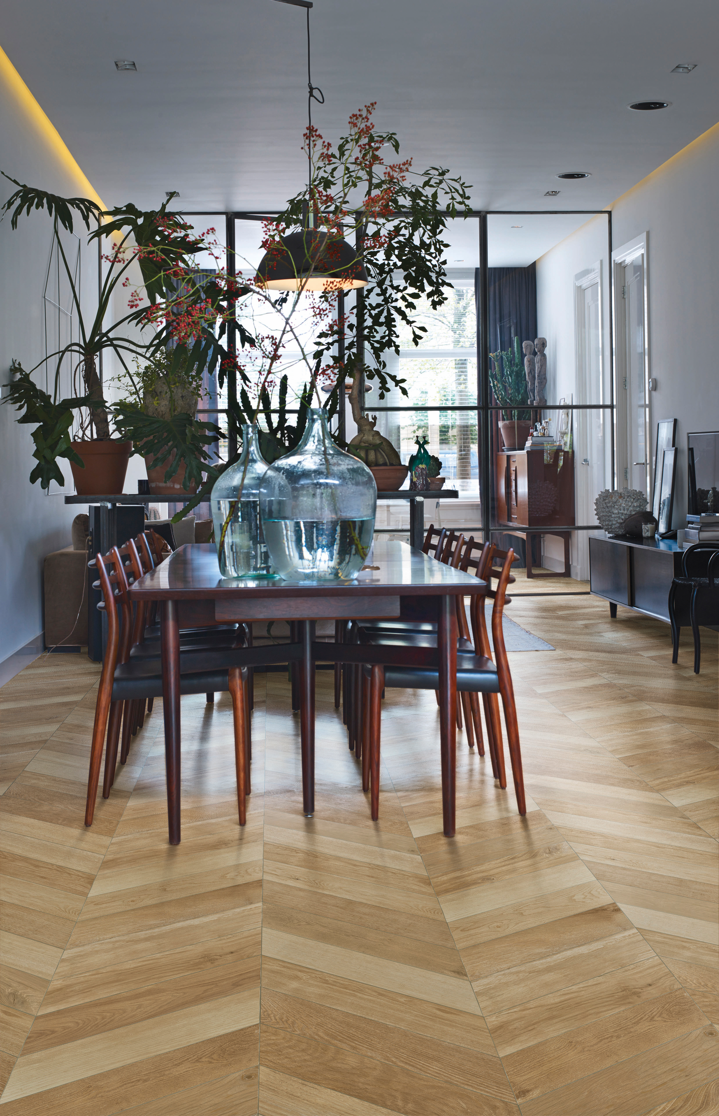 Lattialaatta Cello Treverksoul 11x54 Neutral Chevron 0,94m²