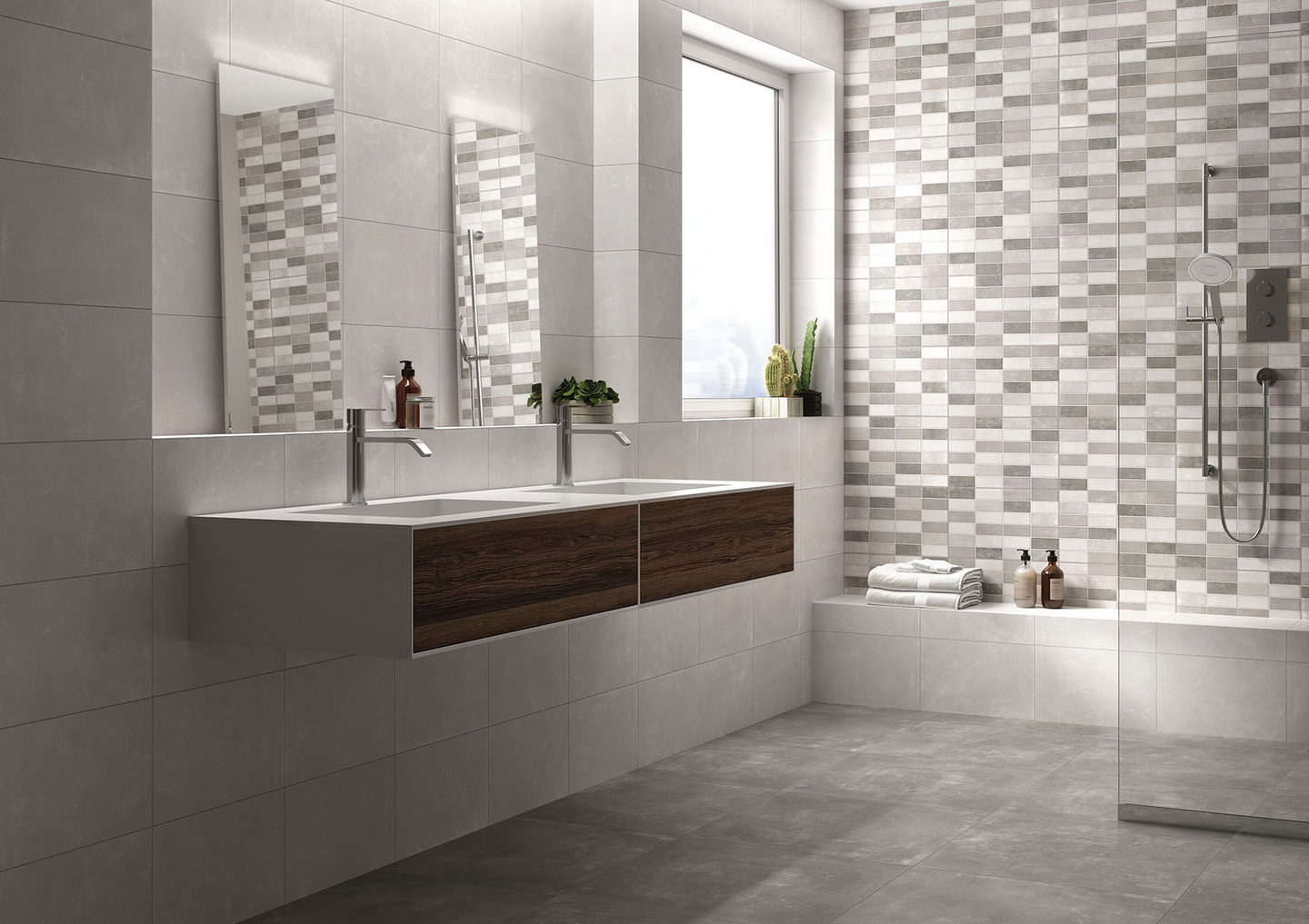 Kuviolaatta Cello Assen 25x40 mosaiikki harmaa matta 1,6m²