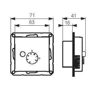 Lattiatermostaatti ABB 16A 230VAC IP31