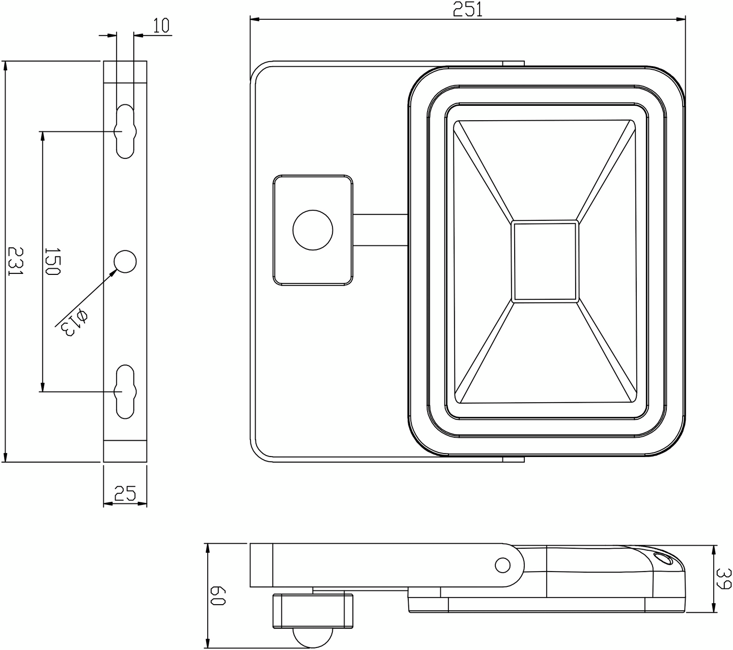 Led-valonheitin OPAL E-Fect 30W PIR IP44
