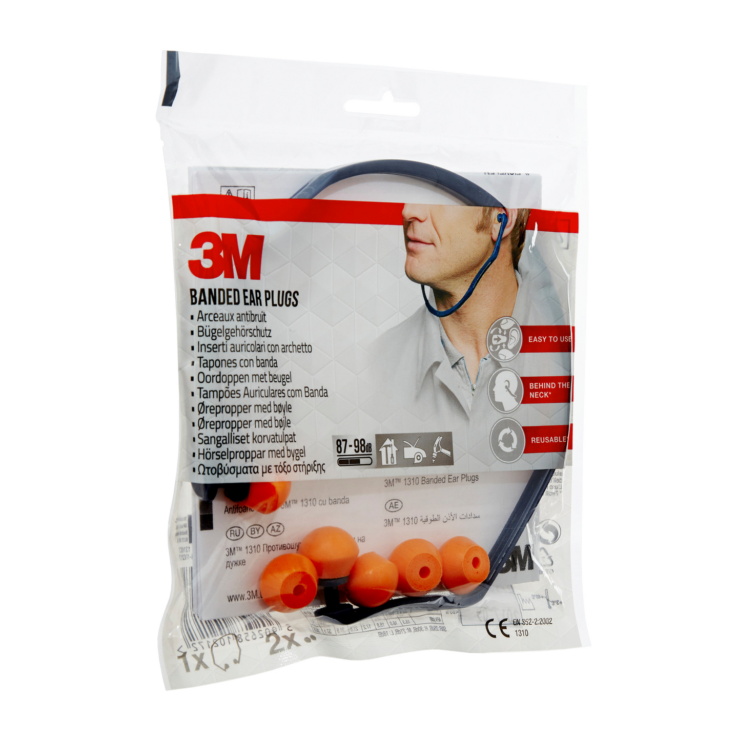 Korvatulpat 3M 1310 sangalla 2 paria vaihtotulppia